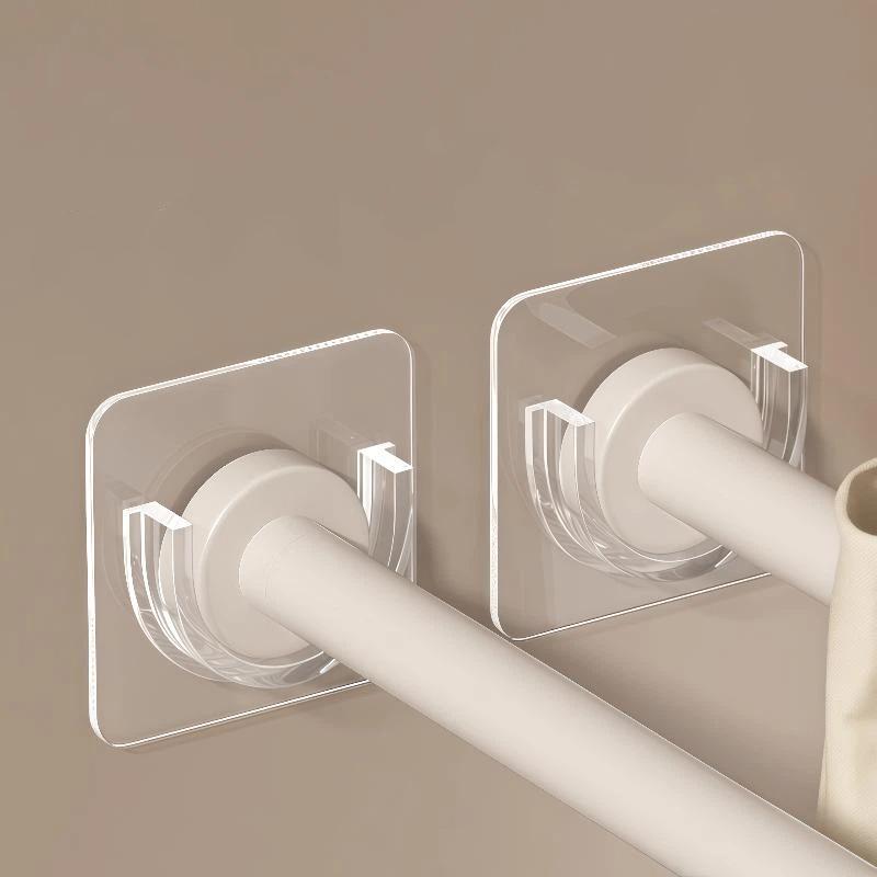 Curtain Rods - 4 piezas de soportes transparentes adhesivos