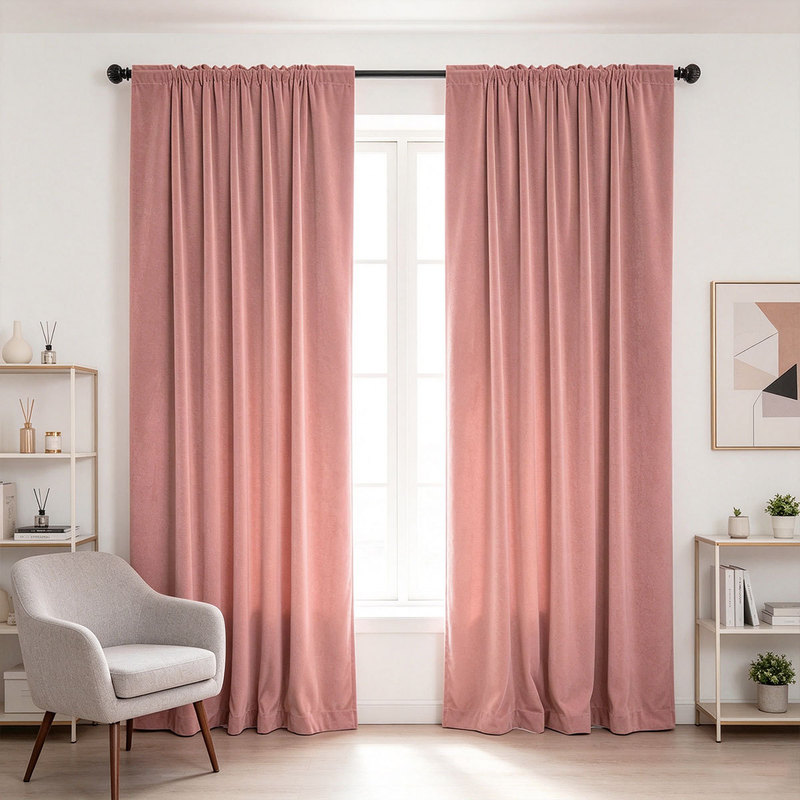 2 cortinas de terciopelo liso  - Curtain Rods reseña y precio