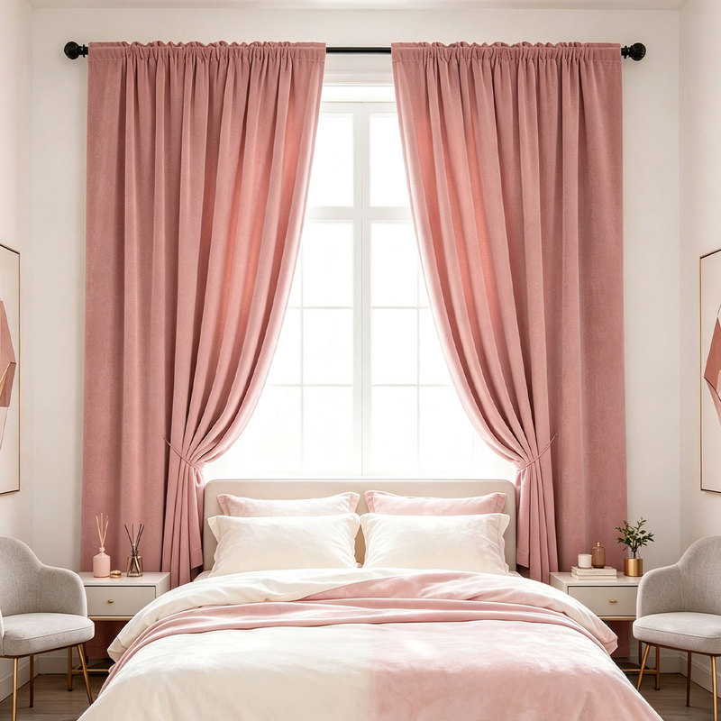 2 cortinas de terciopelo liso  - Curtain Rods reseña y precio