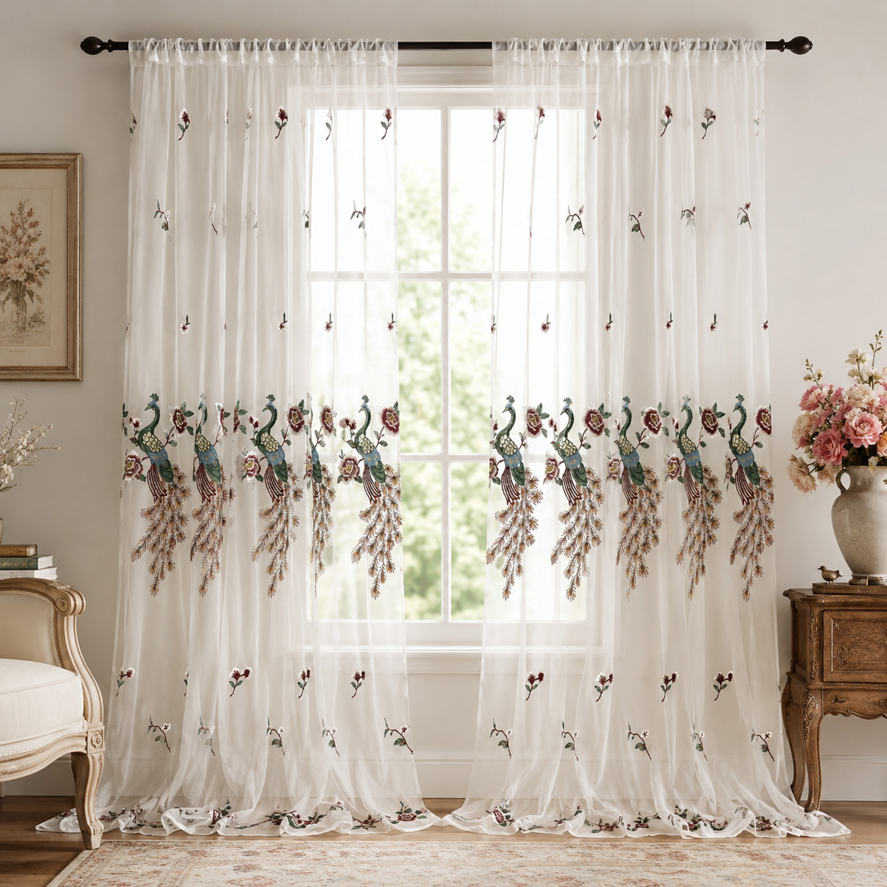 1 Pieza, Cortina Transparente  - Curtain Rods reseña y precio