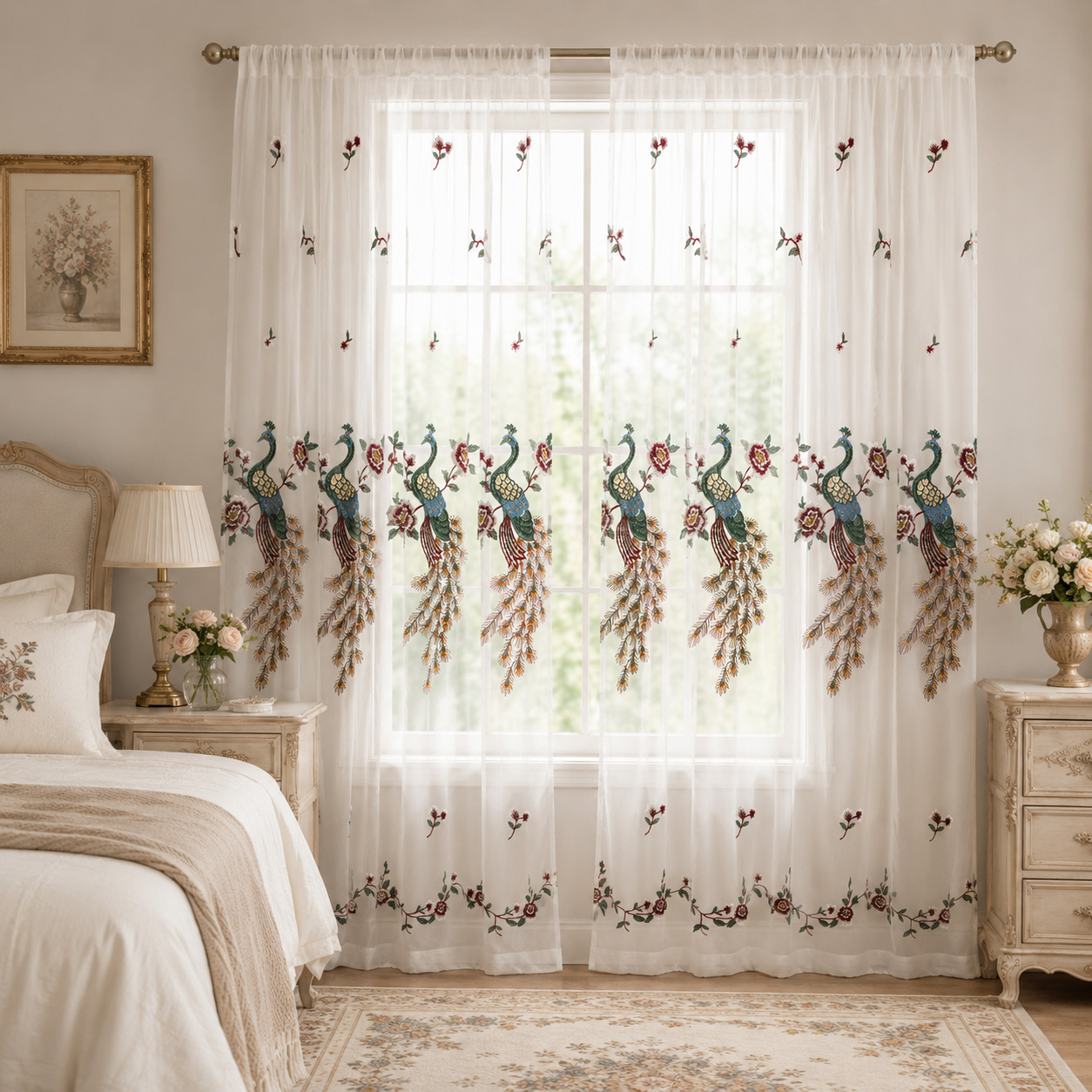 1 Pieza, Cortina Transparente  - Curtain Rods reseña y precio
