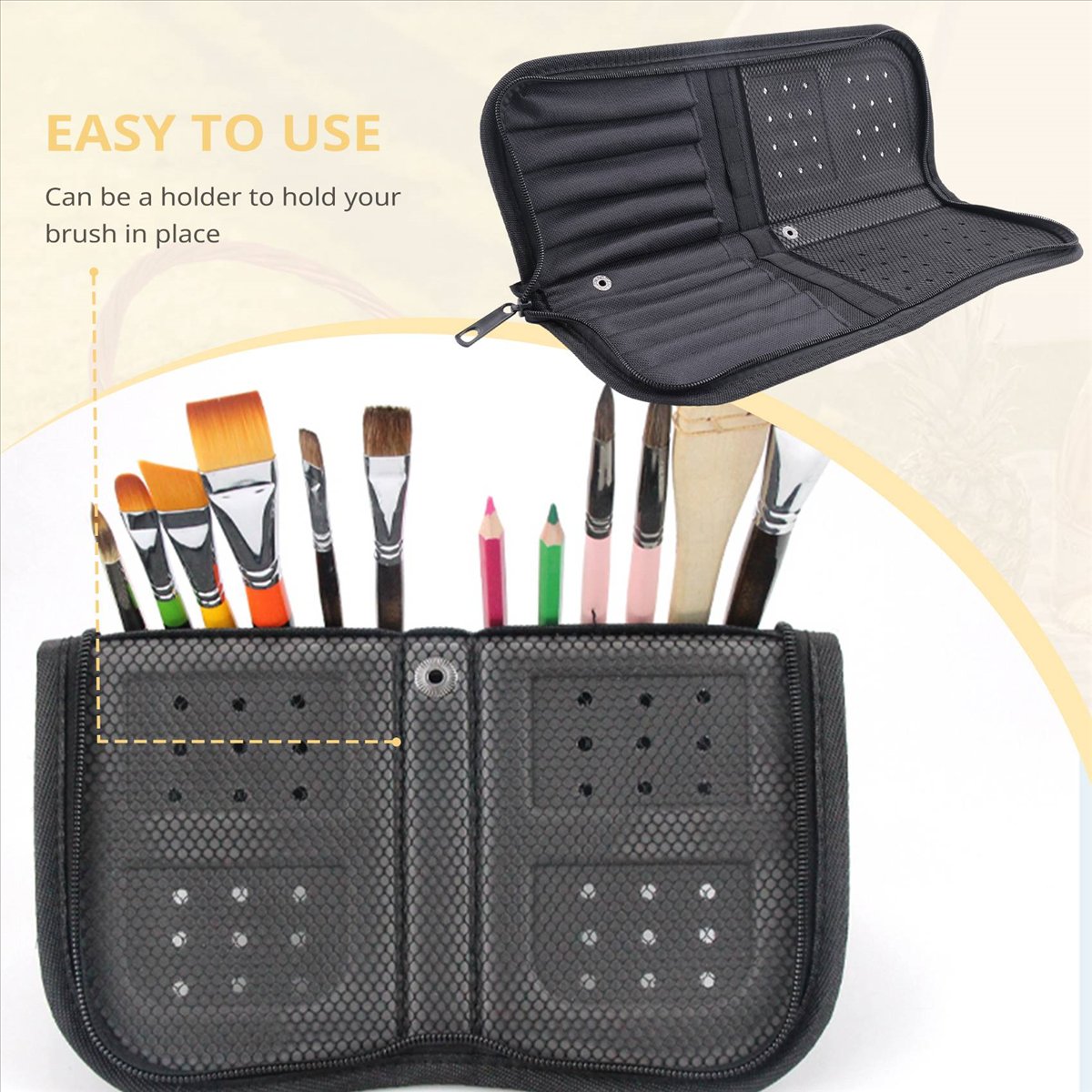 (A02R) Estuche con cremallera  - Paint Brush reseña y precio
